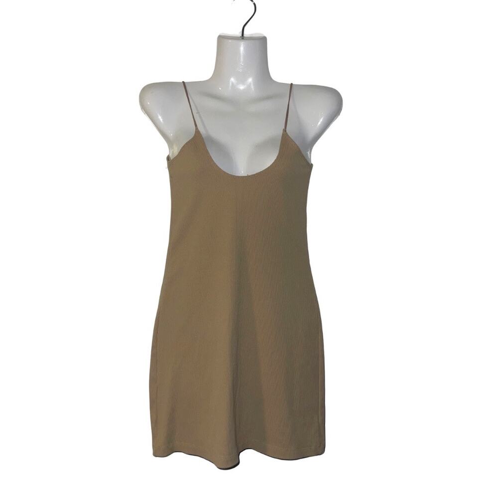 Abercrombie & Fitch Soft Collection Fit To Flatter Ribbed Mini Spaghetti Dress